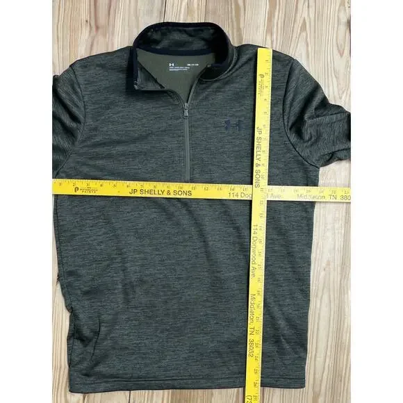 Under Armour CG Fleece Men's Small 1/2 Zip Green Long Sleeve Activewear Top - Picture 7 of 7